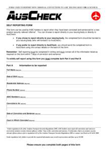 Self Reporting Form - ASIC