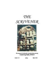 THE SCRIVENER The Journal of Calderdale Family History Society Incorporating Halifax & District Number 154
