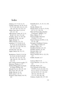 Index abolition, 35, 37, 69, 73, 171 academic discourse, 10, 26, 55–61, 72, 75, 102, 109–110, 115, 125, 128, 149–150, 152–155, 174 Adams, Peter Dow, 31, 62, 65,