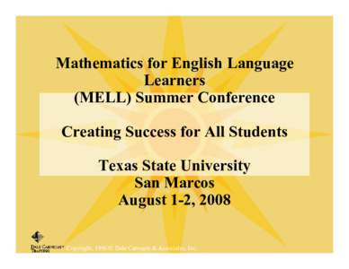 How do we make mathematics accessible for  our second language learners?