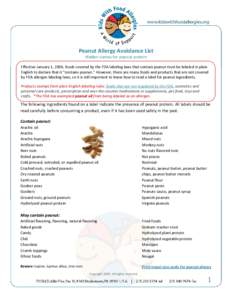         Peanut Allergy Avoidance List  Hidden names for peanut protein 