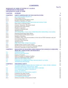 CONTENTS  Page No HIGHLIGHTS OF AERB ACTTIVITIES AT A GLANCE COMPOSITION OF THE BOARD