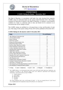 Economy of Maharashtra / Economy of Mumbai / Financial services / AfrAsia Bank / Mauritius Commercial Bank / Bank of Mauritius / CAMELS ratings / State Bank of India / Bank of Baroda / Economy of India / Port Louis / Banks