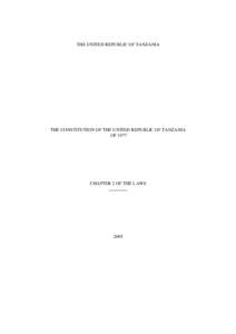 Parliament of Singapore / Constitution of Fiji: Chapter 9 / Tanzania / Constitution of Turkey / Parliament of the United Kingdom / Zanzibar / Oath of office / Politics of Tanzania / High Court of Tanzania / Africa / Political geography / Culture