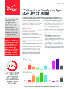 Vertical Insight[removed]Data Breach Investigations Report MANUFACTURING Data breaches can be