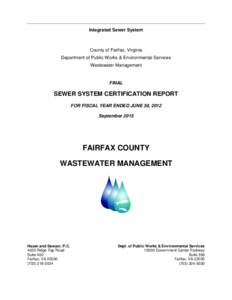 Integrated Sewer System  County of Fairfax, Virginia Department of Public Works & Environmental Services Wastewater Management