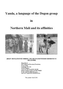 Tebul Dogon / Dogul Dogon / Dogon languages / Languages of Mali / Yanda Dogon