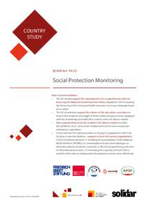 COUNTRY STUDY B U R K I N A FA S O  Social Protection Monitoring