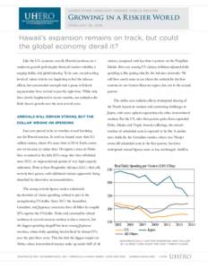 UHERO STATE FORECAST UPDATE, PUBLIC EDITION  Growing in a Riskier World FEBRUARY 26, 2016  Hawaii’s expansion remains on track, but could