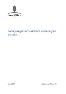 Family migration: evidence and analysis