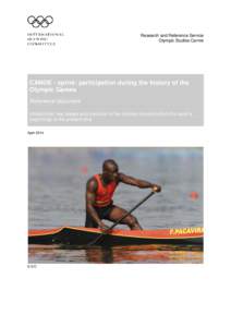 Research and Reference Service Olympic Studies Centre CANOE - sprint: participation during the history of the Olympic Games Reference document