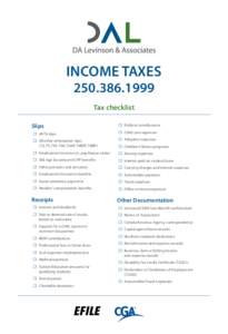 INCOME TAXES[removed]Tax checklist Slips   Political contributions