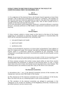 Microsoft Word - Extract from the doctorate regulations of the faculty of computer science-Stand