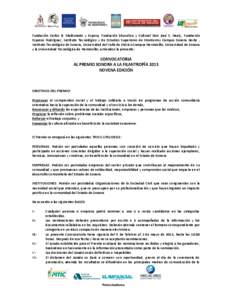 Fundación Carlos B. Maldonado y Esposa, Fundación Educativa y Cultural Don José S. Healy, Fundación Esposos Rodríguez, Instituto Tecnológico y de Estudios Superiores de Monterrey Campus Sonora Norte , Instituto Tec