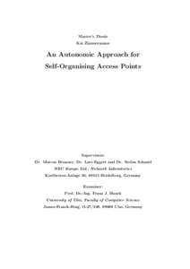 Master’s Thesis Kai Zimmermann An Autonomic Approach for Self-Organising Access Points
