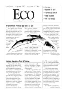 G E R M A N Y · 1 6 J U N E[removed] · V O L U M E LV · N O . 1  ECO In this issue ... ➢Ecocide at Sea