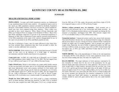 KENTUCKY COUNTY HEALTH PROFILES 2002