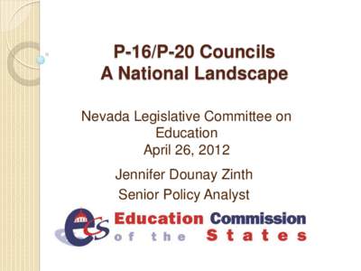P-16/P-20 Councils A National Landscape