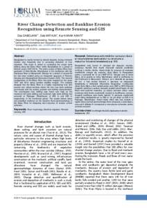 Forum geografic. Studii și cercetări de geografie și protecția mediului Volume XIII, Issue 1 (June 2014), pp[removed]http://dx.doi.org[removed]fg[removed]038.i River Change Detection and Bankline Erosion 