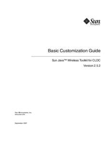 Sun Java Wireless Toolkit for CLDC Basic Customization Guide