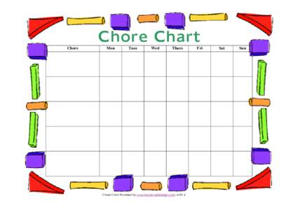 Printable Preschool Chore Chart Template