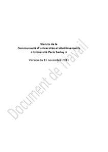 Microsoft Word - Projet de statuts CUE Université Paris-Saclay avec éléments RI  v[removed]
