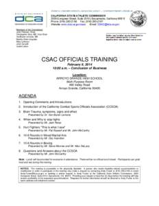 California State Athletic Commission -  CSAC Officials Training - Arroyo Grande, CA - February 9, 2014