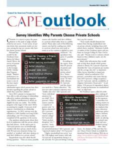 December 2013 • Number 390  Council for American Private Education outlook Voice of America’s ­private schools