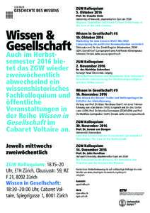 ZGW Kolloquium 5. Oktober 2016 Prof. Dr. Claudia Stein University of Warwick, akademischer Gast am ZGW Hygiene, Capitalism and Visual Culture in Germany at