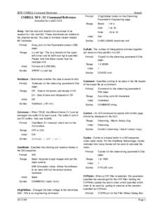 IRTF CSHELL Command Dictionary  CSHELL XUI / IC Command Reference denault Prompt