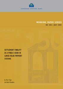 Settlement finality as a public good in large-value payment systems