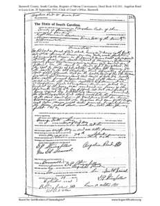 Barnwell County, South Carolina, Register of Mesne Conveyances, Deed Book 8-G:241, Angeline Reed to Lucia Lott, 29 September 1911; Clerk of Court’s Office, Barnwell. Board for Certification of Genealogists®  www.bcgce