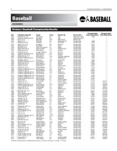 2  DIVISION I BASEBALL CHAMPIONSHIP Baseball DIVISION I