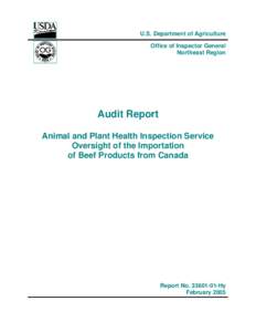 Meat industry / Food safety / Food Safety and Inspection Service / Meat / Cattle / Animal and Plant Health Inspection Service / Beef / Bovine spongiform encephalopathy / Specified risk material / Food and drink / Health / Safety