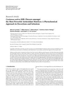 Castanea sativa Mill. Flowers amongst the Most Powerful Antioxidant Matrices: A Phytochemical Approach in Decoctions and Infusions