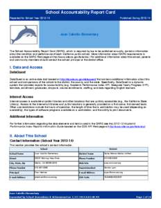 School Accountability Report Card Published During[removed]Reported for School Year[removed]Juan Cabrillo Elementary