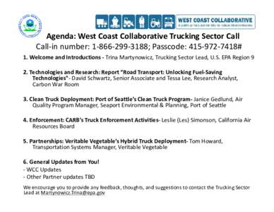 WCC Trucking Sector Webinar, Feb. 2013