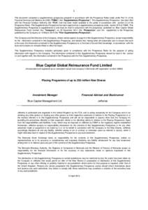 1 This document comprises a supplementary prospectus prepared in accordance with the Prospectus Rules made under Part VI of the Financial Services and Markets Act 2000 (