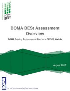 BOMA BESt Assessment Overview BOMA Building Environmental Standards OFFICE Module August 2013