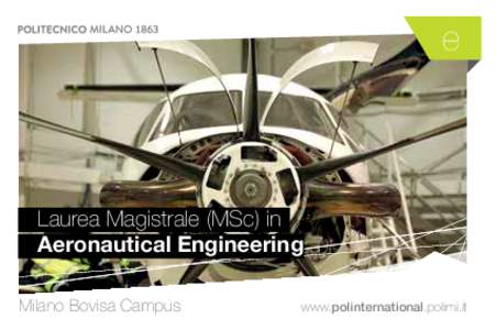 e  Laurea Magistrale (MSc) in Aeronautical Engineering Milano Bovisa Campus