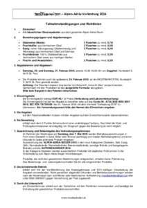 – Alpen-Adria-Verkostung 2016 Teilnahmebedingungen und Richtlinien 1.  2.