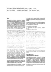 Summary  SCENARIOS FOR THE SPATIAL AND REGIONAL DEVELOPMENT OF AUSTRIA  Task