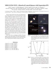 Astrophysics / Quasar / Gravitational lens / Strong gravitational lensing / Redshift / Twin Quasar / Cloverleaf quasar / Gravitational lensing / Astronomy / Physics