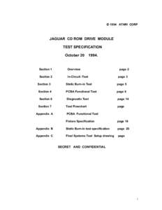  1994 ATARI CORP  JAGUAR CD ROM DRIVE MODULE TEST SPECIFICATION October 20