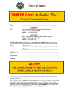 Law enforcement in Canada / Safety / Geography of the United States / Iowa / Des Moines /  Iowa / Child safety / Law enforcement in the United States / AMBER Alert