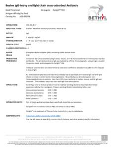 Bovine IgG-heavy and light chain cross-adsorbed Antibody Goat Polyclonal Conjugate  DyLight® 594