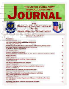 The Medical-Legal Partnership in the Army Medical Department January – March 2010 Perspective