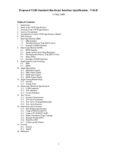 Proposed VLBI Standard Hardware Interface Specification – VSI-H 11 May 2000 Table of Contents.