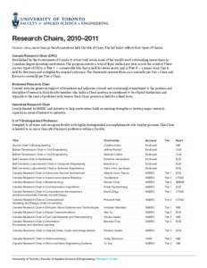 Natural Resources Canada / Natural Sciences and Engineering Research Council / George V. Eleftheriades / Peter Zandstra / Canada / Academia / Canada Research Chairs / Science and technology in Canada / Higher education in Canada