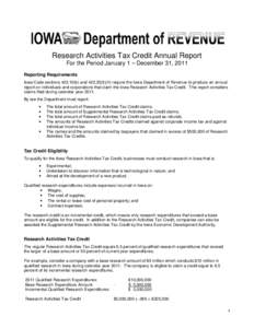 Microsoft Word - Research Activities Credit Annual Report 2011.doc